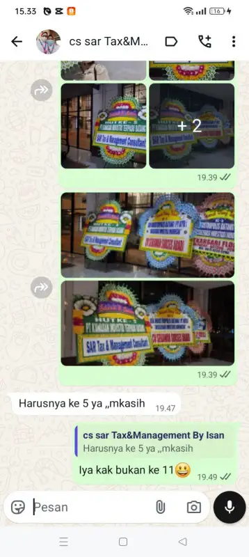 Testimonial papan bunga BANGKA