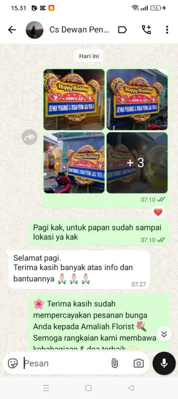 Testimonial papan bunga BANGKA